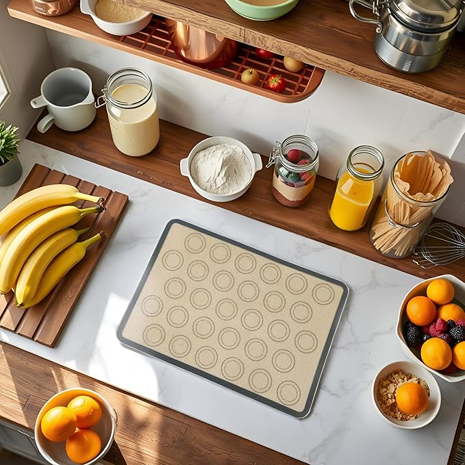 Non-Stick Silicone Baking Mat for Macarons, Pastry, Cookies, and Cakes - 42x29.5cm Silicone Baking Mats & Liners Eco-Friendly Pastry Mats, Baking Tools and Accessories(ZS354)