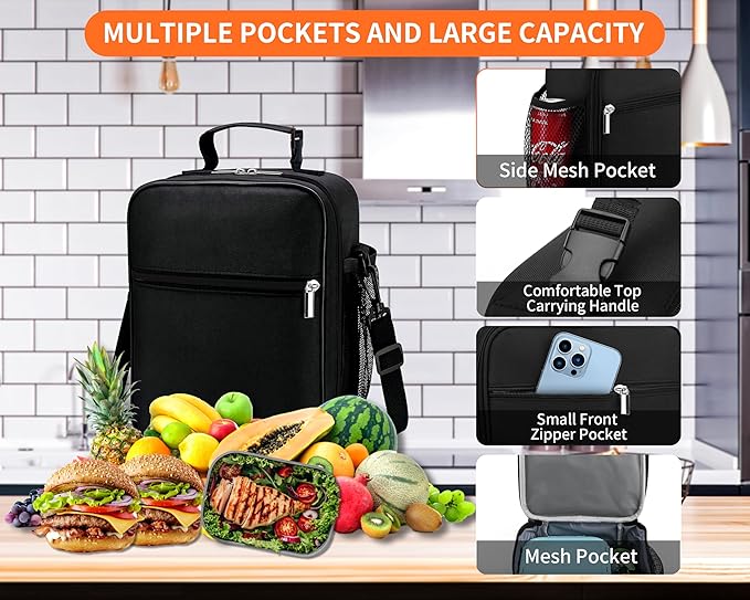 ZM-YOUTOO Lunch Box for Men - Reusable Lunch Bag Men Adult Women- Insulated Small LunchBox