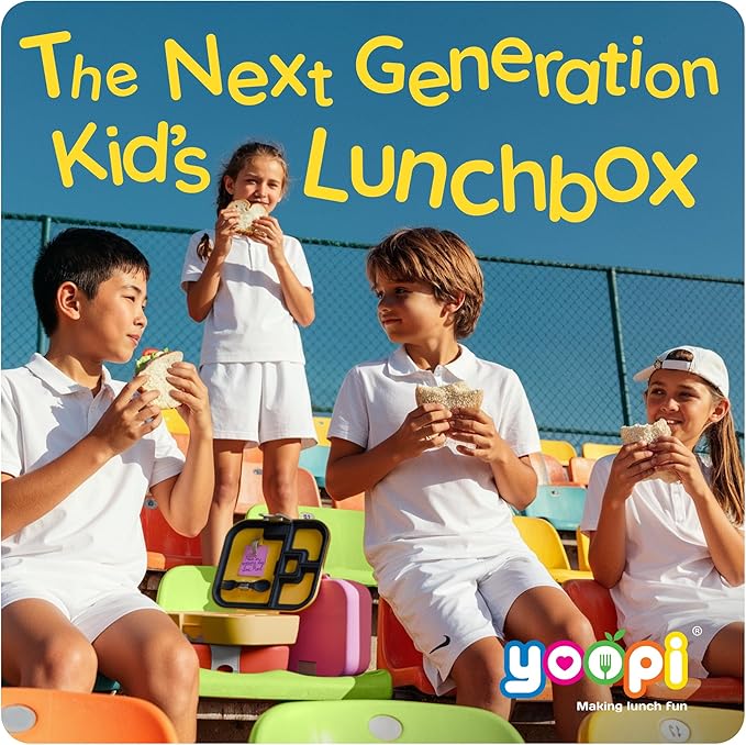 YOOPI Lunch Boxes for Kids–Toddler Bento Box with 4 Leakproof Compartment Food Bentobox Container,Lunch Box for School with Lunchbox Containers, Lightweight Sandwich Box & Snack Box (Green)