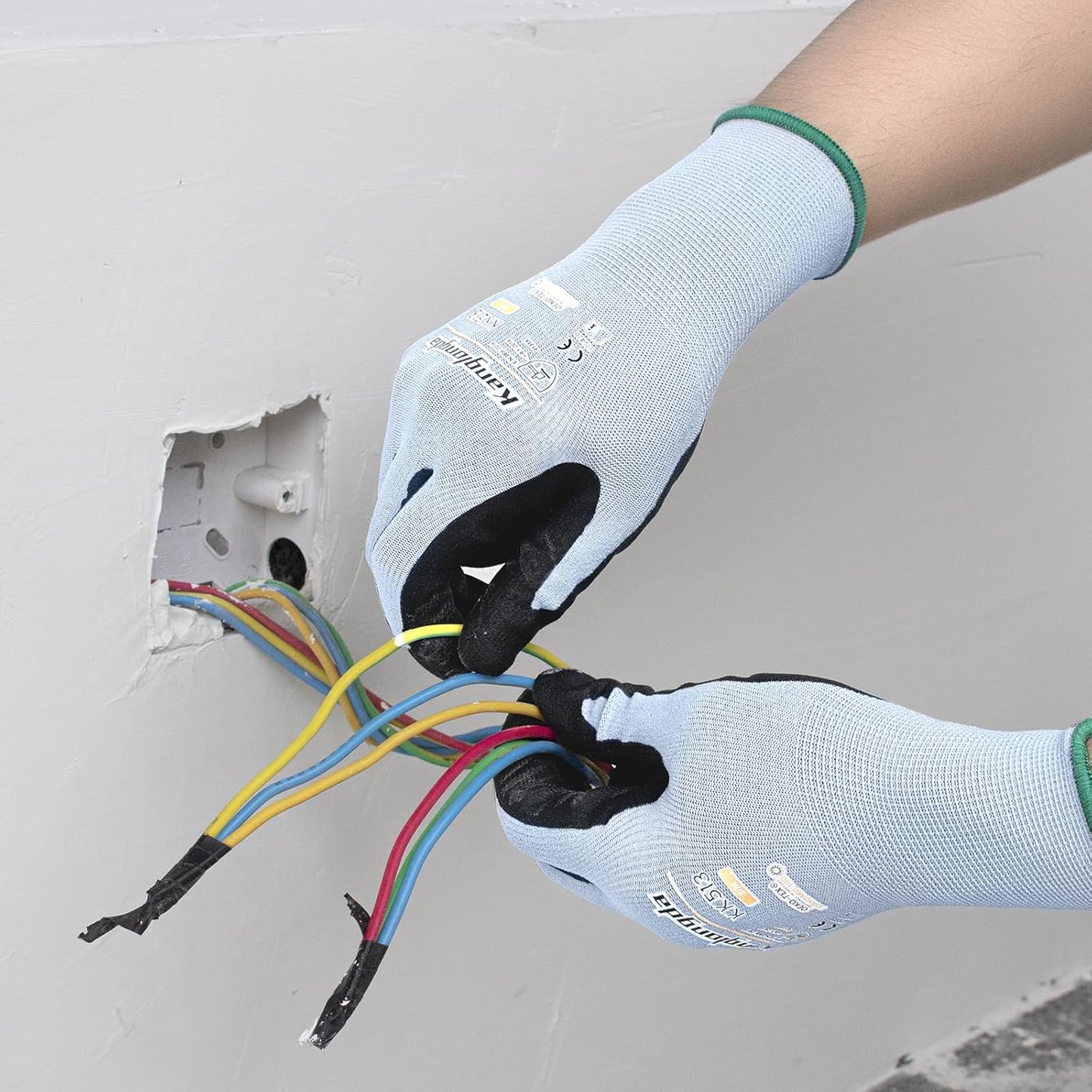 3-Paris Large Work Gloves for Men and Women, Nitrile Coated Safety Protective Gloves with Grip, Ideal for Gardening, Warehouse, Mechanic, Light Duty Construction Work