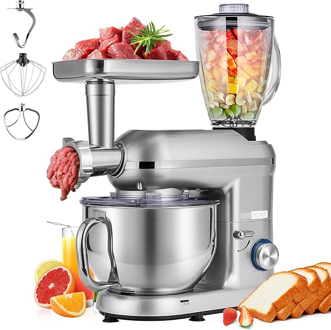 VIVOHOME 6 in 1 Multifunctional Stand Mixer with 3 in 1 Multifunctional Stand Mixer