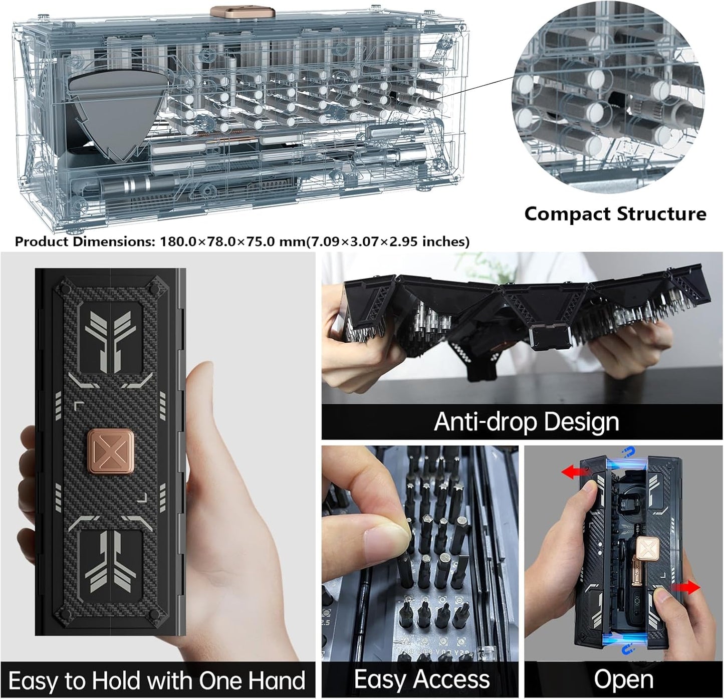 Small Electric Screwdriver Set, JAKEMY Smart 3 Torque Cordless Screwdriver Kit, Compact Power Screwdrivers with 160 Precision Bits for Computer, Laptop, iPhone, PS5, Xbox, Watch, Jewelry, Eyeglasses