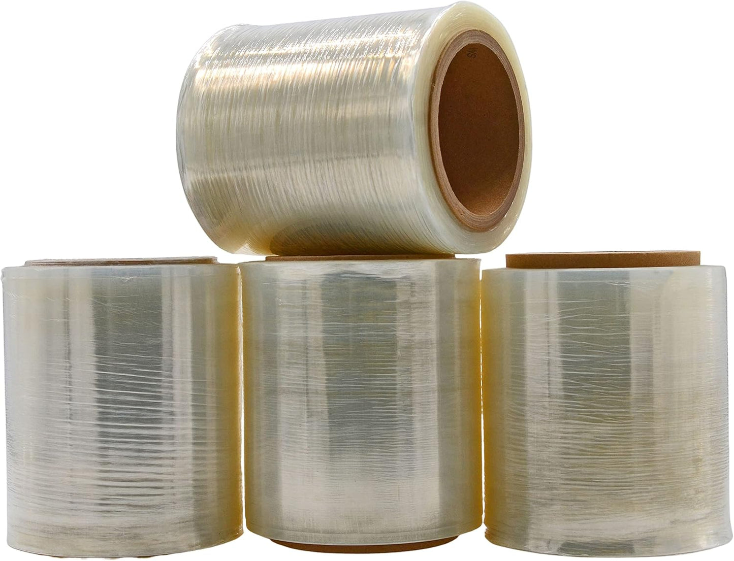 WOD SFCB80 Stretch Film Wrap Self-Adhering - 5 in x 1000 Ft - Clear Shrink Plastic 80 Gauge Thick for Packaging, Storage Moving Supplies, Palletizing, and Wrapping (Pack of 4)
