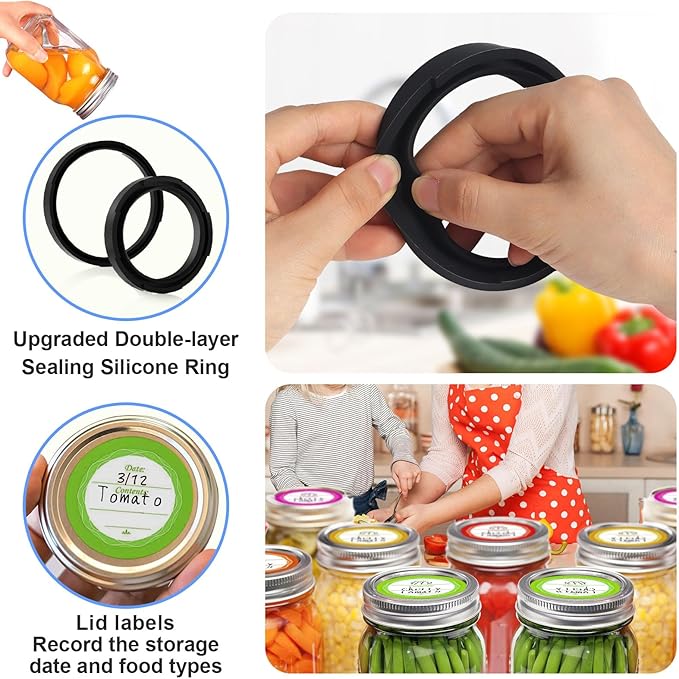 UNERVER M11 Mason Jar Vacuum Sealer - Electric Mason Jar Vacuum Sealer Kit with Wide and Regular Mouth Mason Lids, Jar Vacuum Sealer for Canning Jars, Vacuum Sealing Machine for Food Storage
