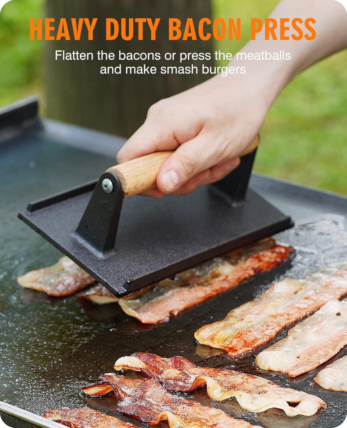 homenote Griddle Accessories for Blackstone, Commercial Grade 12 Inch Heavy Duty Melting Dome with Rectangle Cast Iron Smash Burger Press Perfect for Flat Top Hibachi Grill Indoor Outdoor