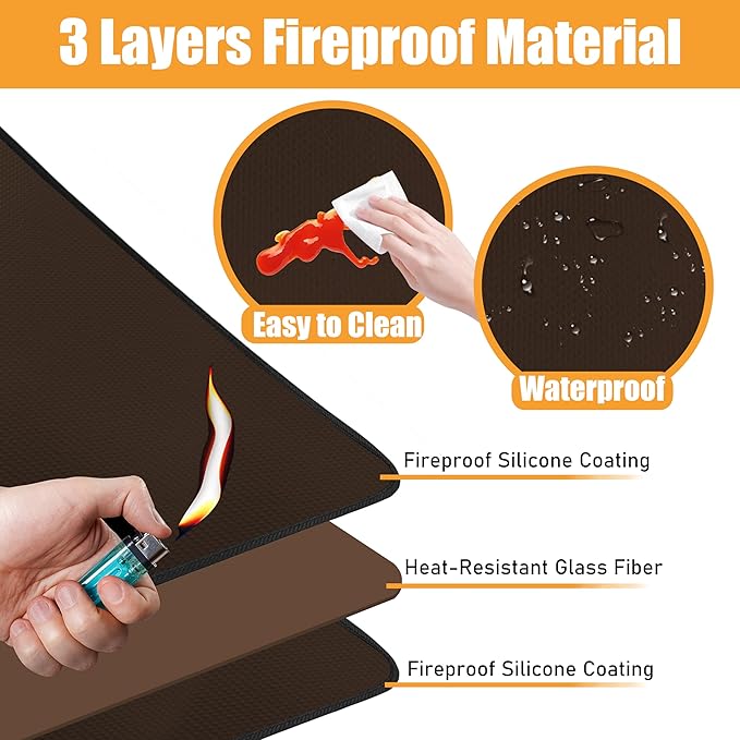Heat Resistant Mat for Air Fryer, Oven, 16x20in Hot Pads for Kitchen Counter Heat Protector, Under Coffee Maker Mats for Quartz Countertop Protector