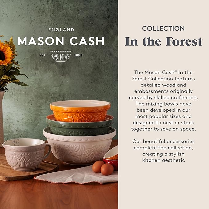 Mason Cash In the Forest S12 (4.25 Qt) Embossed Mixing Bowl | Fox (Cream)