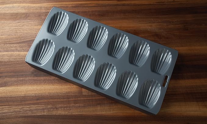 Fox Run Non-Stick Madeleine Pan, Carbon Steel, 12-Cup,Grey