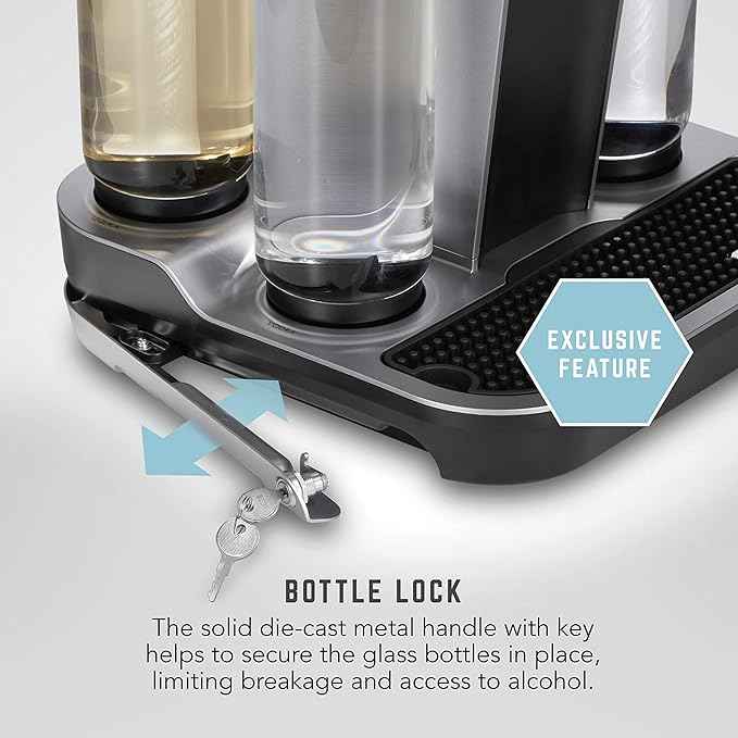 Bartesian Professional Cocktail Machine and Margarita Maker - High Capacity Bar Cocktail Mixer with 5 Premium Glass Bottles for Parties and Entertaining - Push-Button Technology and Easy Clean Design