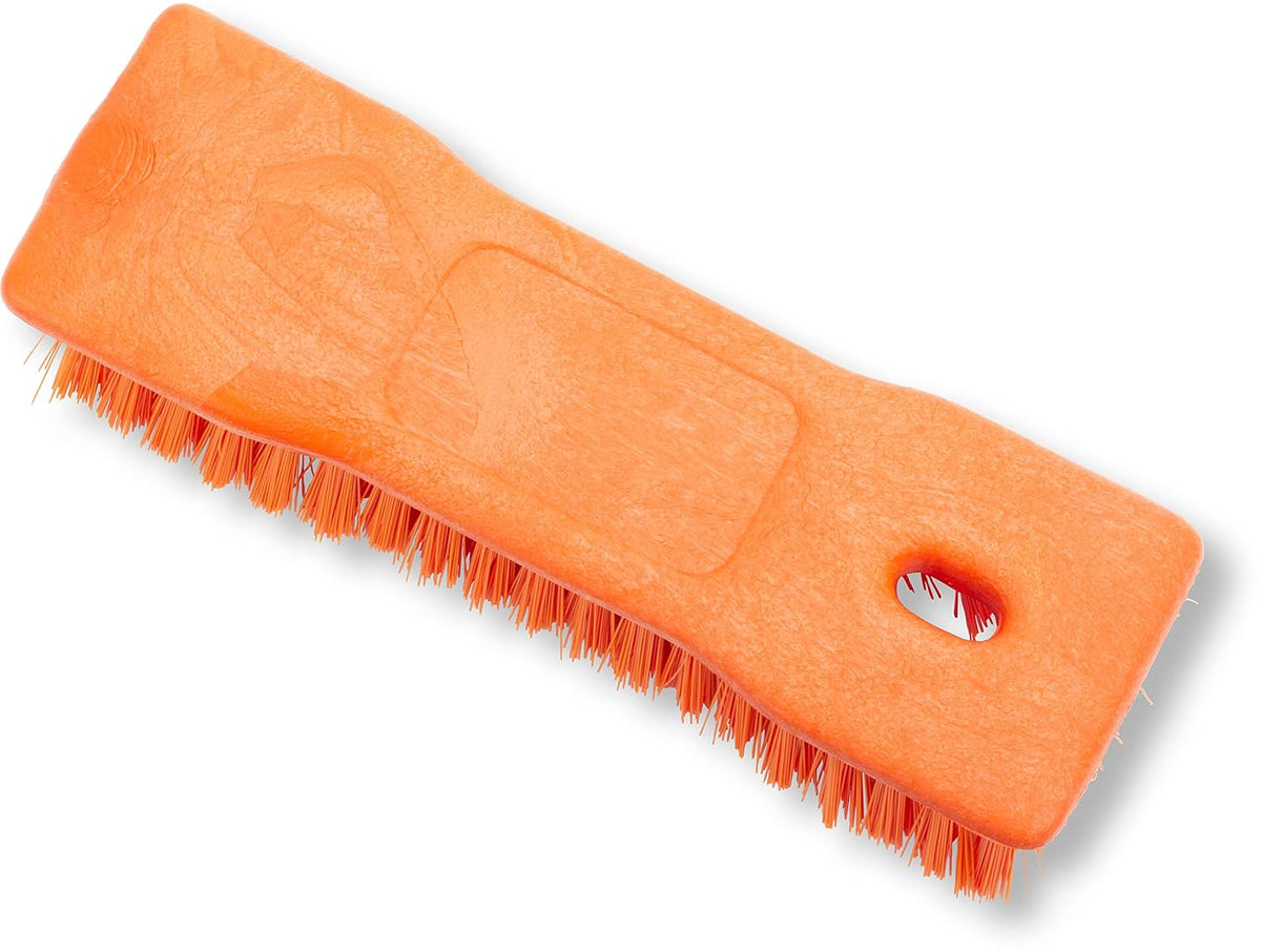 SPARTA Comfort Grip Scrub Brush Hand Brush for Bathroom, Kitchens, Countertop, Plastic, 8 Inches, Orange