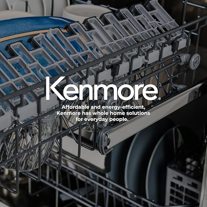 Kenmore Elite 24" Built-In Dishwasher - UltraWash Plus, TurboDry, QuietWash, SmartWash, TurboFlex Third Rack & Reach-Thru Handle - 15 Place Settings - 42 DBA - ENERGY STAR Certified - Stainless Steel