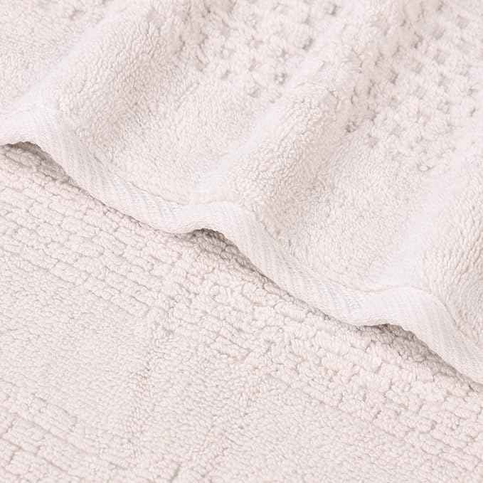 Superior Playa Zero Twist Cotton Medium Weight Towels, For Guest Bath, Bathroom, Shower, Spa, Plush, Quick Dry, Ultra-Soft Towels, Bath Essentials, Waffle Textured, 12 Piece Assorted Towel Set, Silver