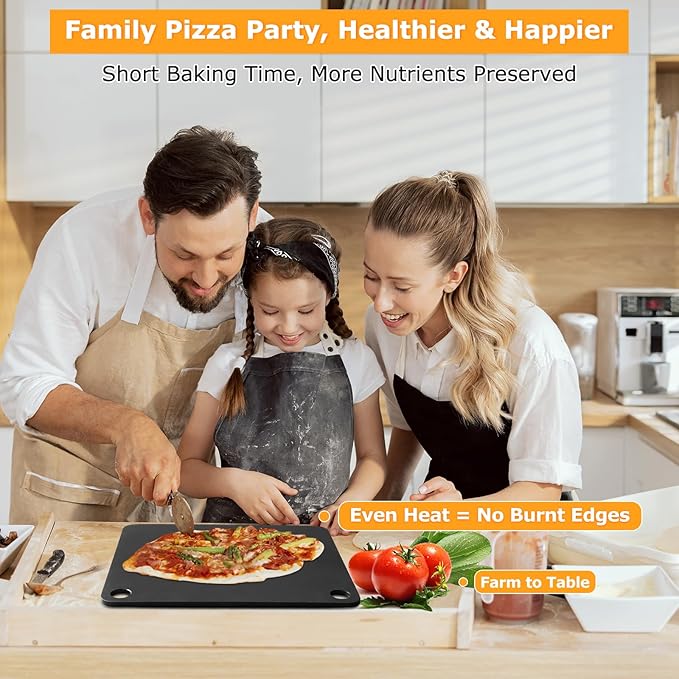 Baking Steel for Oven & Grill, Pizza Steel, Duvecfoi 16x13.4” Pizza Baking Pan for Artisan Pizza, Multi-Purpose Baking Tool for Home Cooks & Pizza Lovers, Fast Heating(.25" Thick)