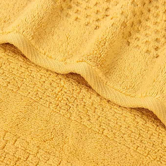 Superior Playa Zero Twist Cotton Medium Weight Bath Sheets, for Guest Bath, Bathroom, Shower, Spa, Plush, Quick Dry, Ultra-Soft Towels, Essentials, Waffle Textured, Oversized Towels, Set of 2, Gold