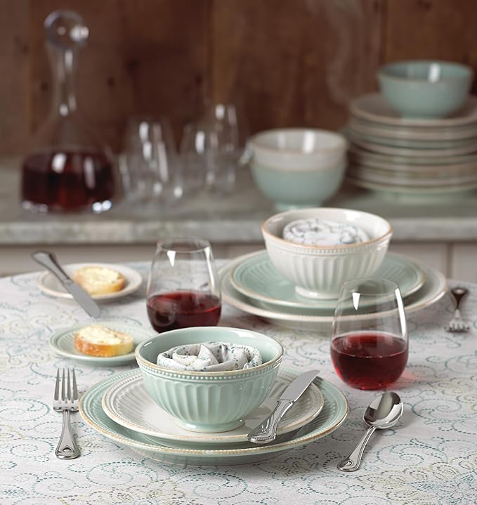 Lenox White French Perle Groove 4Pc Place Setting, 6.95 LB