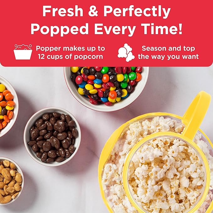 Ecolution Patented Micro-Pop Microwave Popcorn Popper with Temperature Safe Glass,3-in-1 Lid Measures Kernels and Melts Butter,Made Without BPA,Dishwasher Safe,3-Quart,Yellow,(Pack of 4)