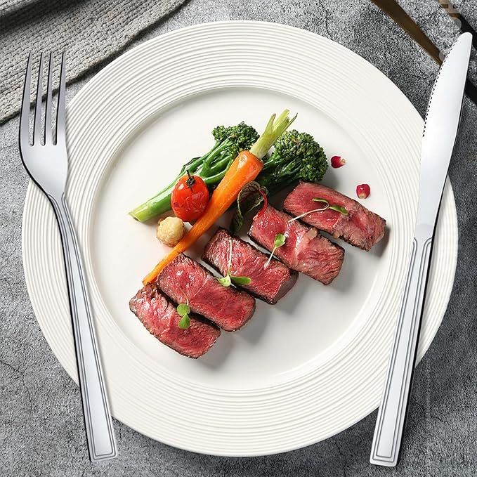 Hunnycook 72-Piece Silverware Set - Stainless Steel Silverware Set for 12, Include Fork Knife Spoon Set, Mirror Polished Flatware Set, Cutlery Set for Home Kitchen Restaurant, Dishwasher Safe