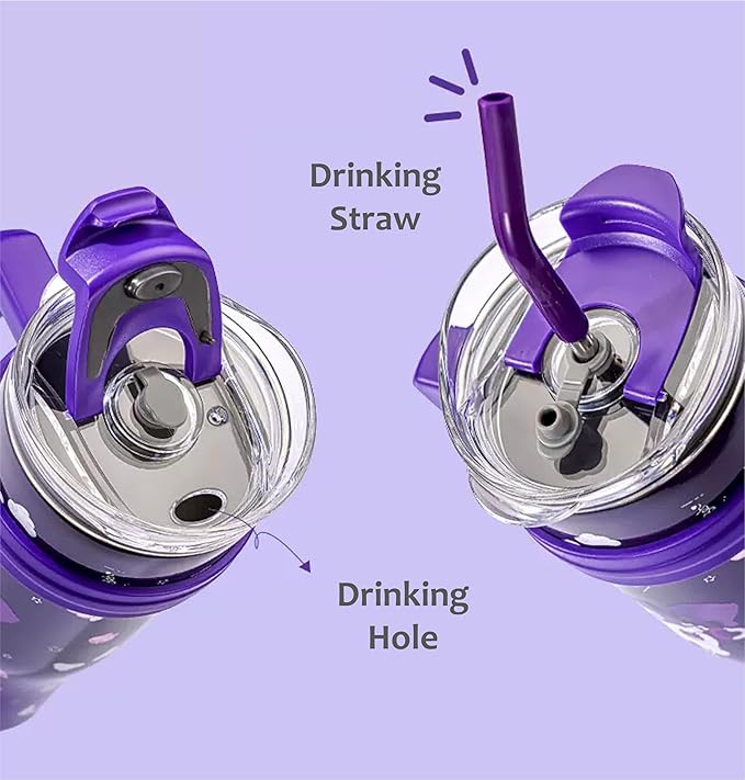 Hangyodon Stainless Steel Insulated Tumbler with Lid, Straw & Handle 1200ml - XL Size