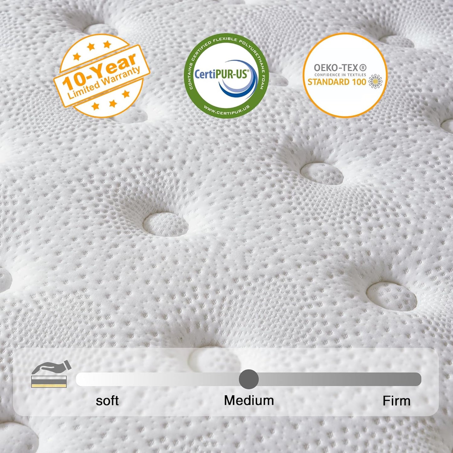Queen Mattress, 12 Inch Hybrid Mattress in a Box, Memory Foam and Individual Pocket Springs, Soft and Breathable, Soft Feel