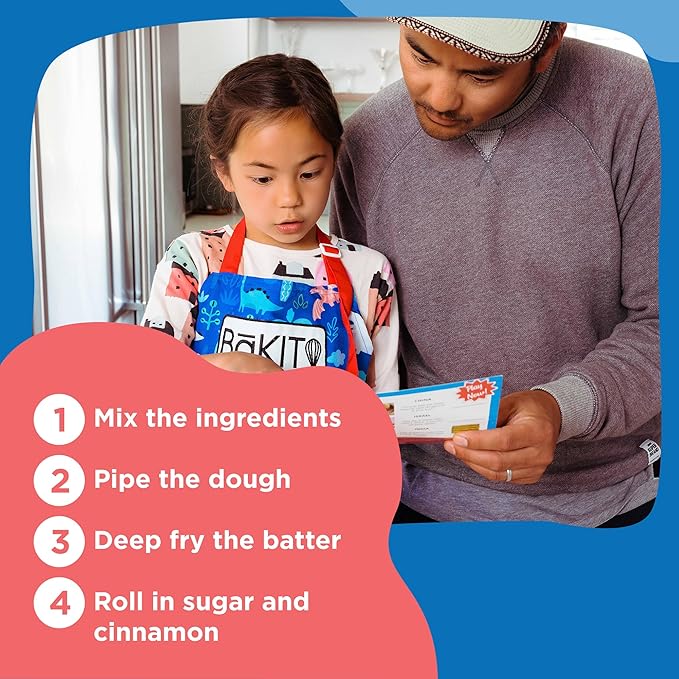 BāKIT Box Churros Baking Kit for Kids, Authentic Mexican Dessert with Printed Recipe & Activity Guide, Fun STEM Learning Gift for Ages 5–12, Homeschool & Family Cooking Set