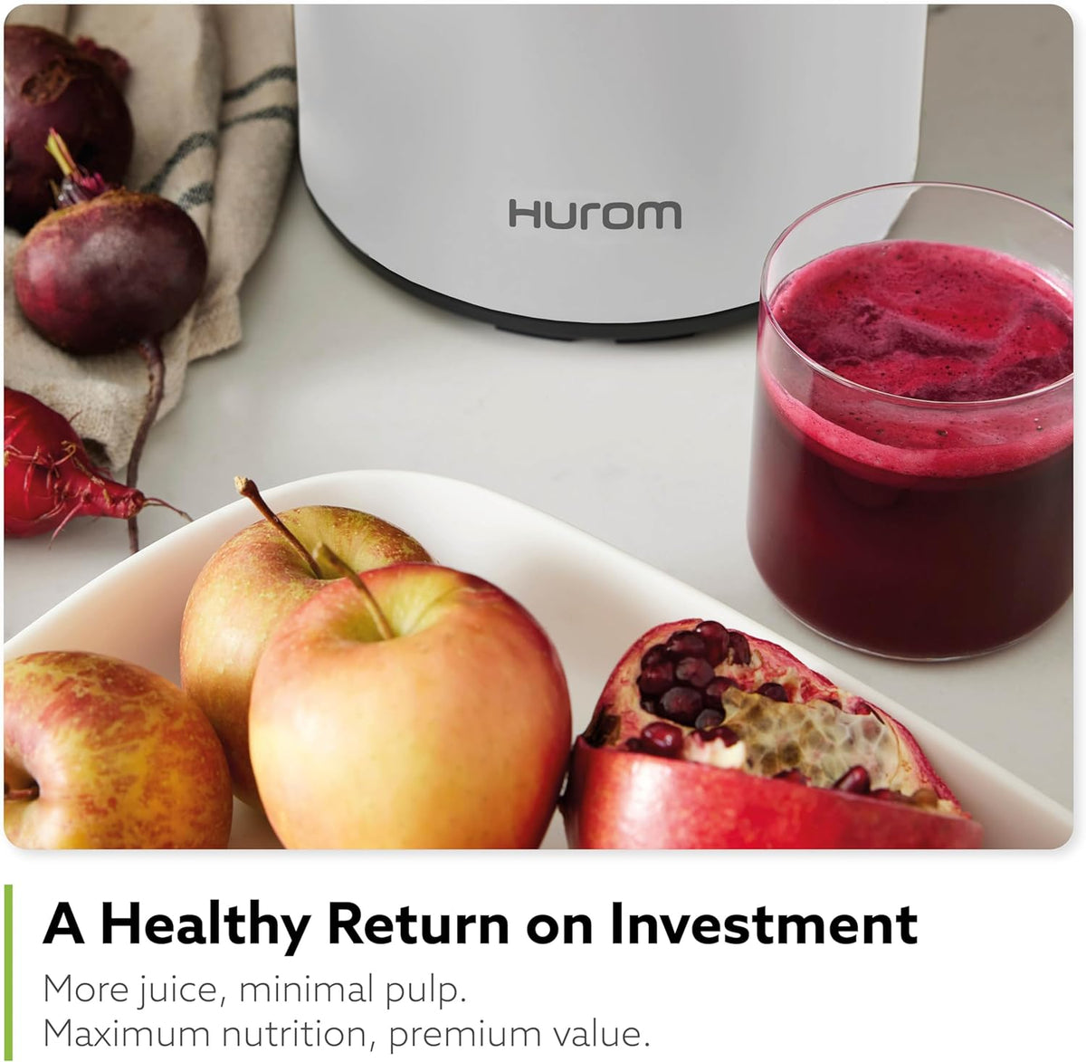 Hurom H400 Cold Press Juicer Machine, Award Winning Masticating Slow Juicer, Easy to Clean, Strainer & Hands Free with Self Feeding, Wide Mouth Hopper, Easy Assembly (Matte Black)