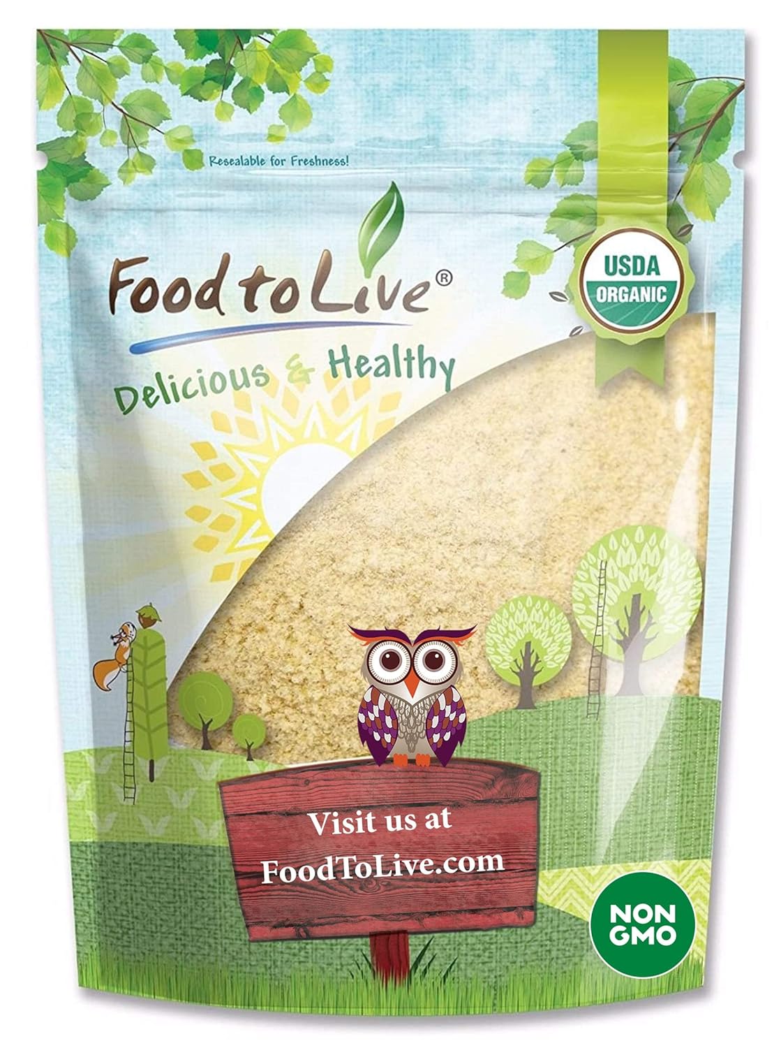 Food to Live Organic KAMUT Khorasan Wheat Flour, 1 Pound – Stone Ground Powder, 100% Whole Grain Meal, Non-GMO, Kosher, Bulk
