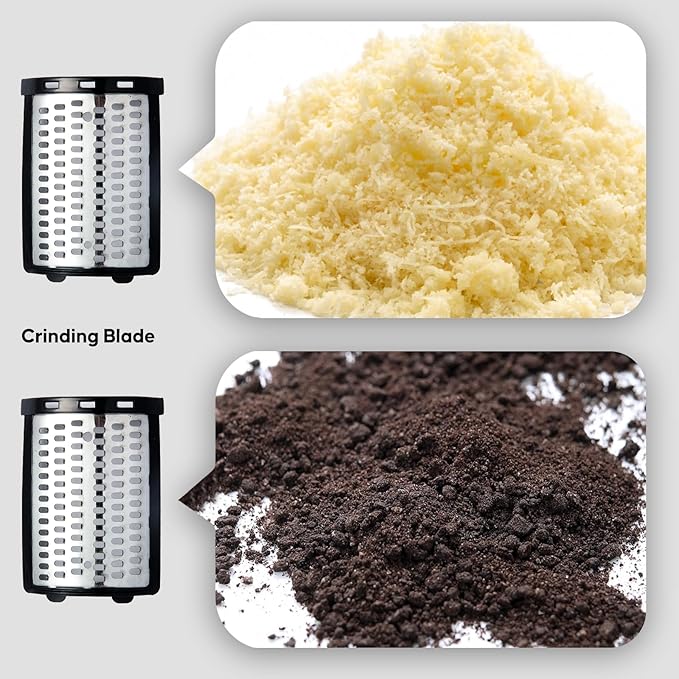 Electric Cheese Grater, 300W DC Motor Rotary Cheese Grater with 5 Different Shapes of Blades, Vegetable Cutter for Potato, Nuts, Kitchen Chopper with Non-slip Suction Base, Red
