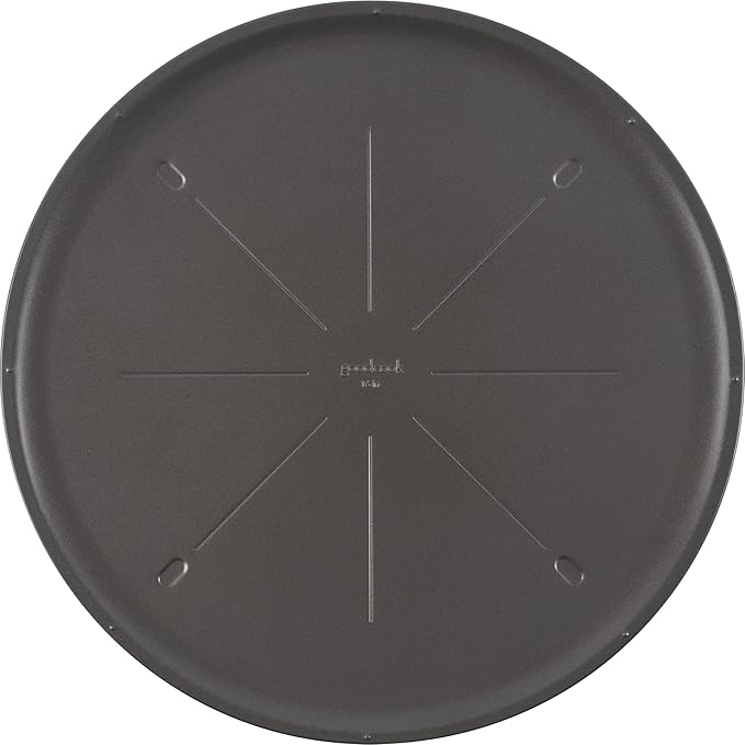 GoodCook Everyday Nonstick Steel Pizza Pan, Built-In Cutting Guide, 16-Inch, Gray