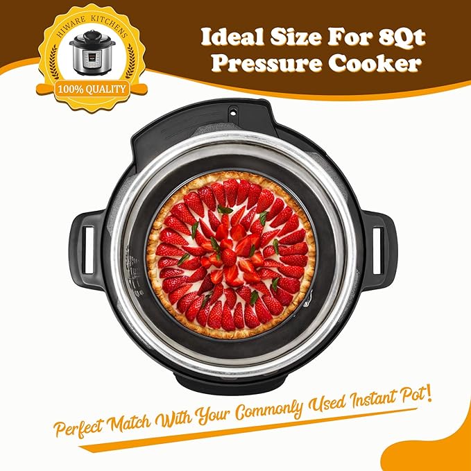 HIWARE 8 Inch Non-stick Springform Pan with Removable Bottom - Leakproof Cheesecake Pan