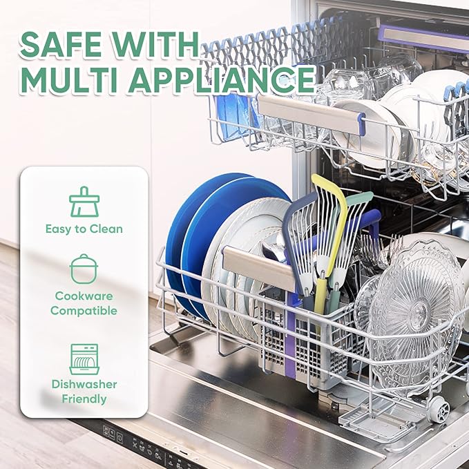 Nonstick Fish Spatula,Maywe Tanso Thin Slotted Spatulas Turner Silicone Fish Spatulas for Nonstick Cookware,High Heat Resistant BPA Free Cooking Utensils,Ideal for Fish,Eggs,Pancakes