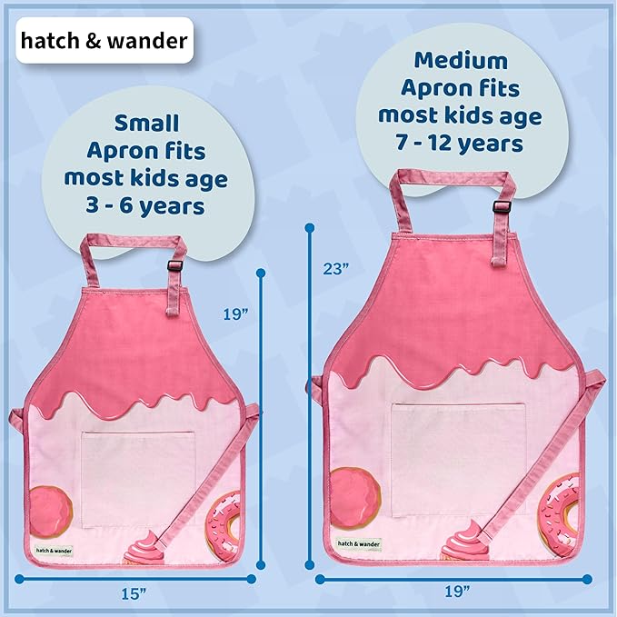 hatch & wander Kids Baking Set Bundle | Set of 3 hatch & wander Oven Pans | Oven | Oven Pan & Tool | Kids Apron & Chef Hat | 1 Mix (included mix may vary)