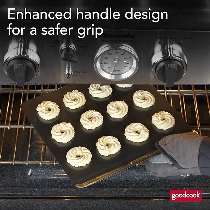 GoodCook AirPerfect Nonstick Air Insulated Cookie Sheet, 14" x 12", No Burning, Gray (Pack of 6)