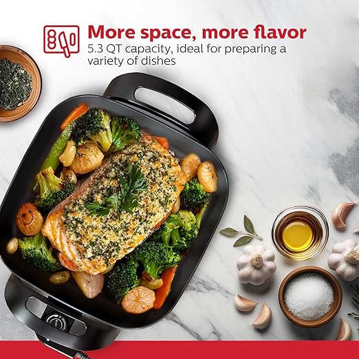 Holstein Housewares 12-Inch Electric Skillet - 1400W Electric Pan with Adjustable Temperature Control, PFOA-Free Non-Stick Coating, Cool-Touch Handles, Multi-Function Cooker, Red