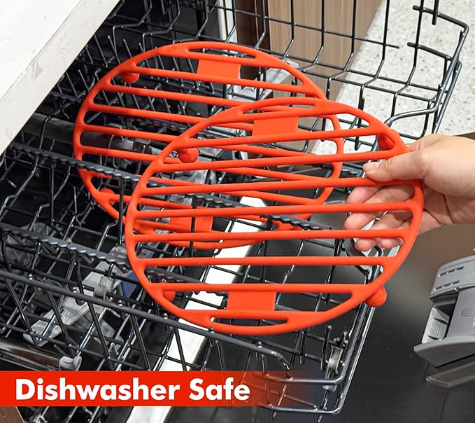 Webake 11x8 Inches Roasting Rack for Quarter & Half Sheet Pan, Silicone Oval Kitchen Rack for Roasting Pan Set of 2
