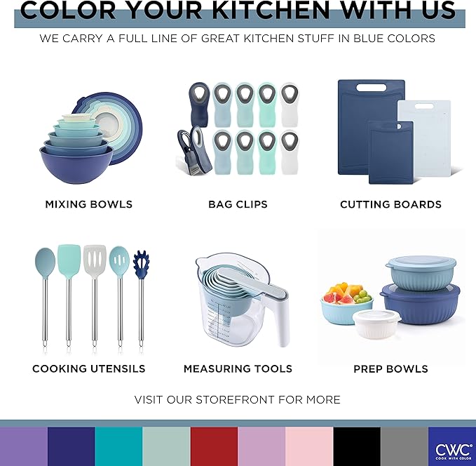 COOK WITH COLOR Kitchen Gadget Set Copper Plated Stainless Steel Utensils with Soft Touch Handles, Copper Navy, 10 Pieces