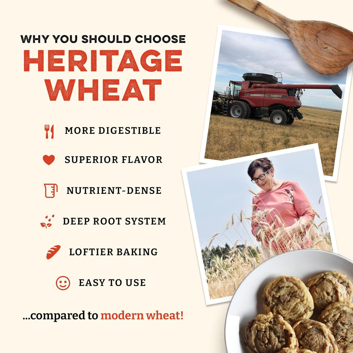 Sunrise Flour Mill Heritage Organic White Flour | USDA Organic All Purpose Flour Unbleached - Non-GMO, Kosher, Glyphosate Free, High Protein for Baking, Unbromated White Wheat (80 Ounce (Pack of 1))
