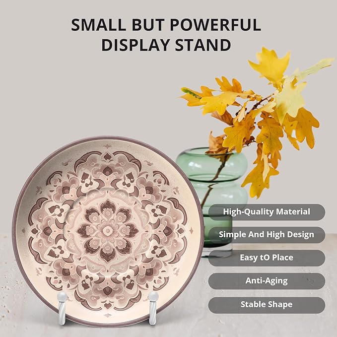 3 Pack 6inch Picture Stands for Display, White Metal Plate Stands for Display - Decorative Plate Stand, Plate Holder Display Stand, Picture Frame Stand - Plate Display Stands for Picture Stand