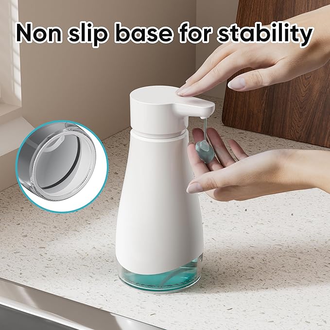 Oasis Creations 500 mL /17fl.oz Stainless Steel Liquid Soap Dispenser for Dish and Hand Soap - White - Refillable - Great for Kitchen Bathroom or Countertop