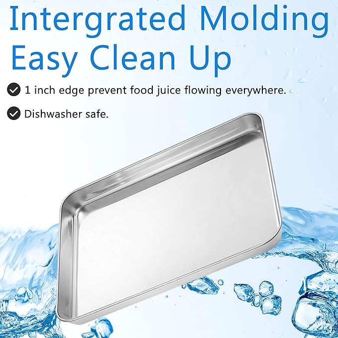 Cookie Sheet Baking Sheet, Bastwe Stainless Steel Bakeware Oven Tray, 16 inch Commercial Grade Professional Bakeware, Healthy & Non-toxic, Mirror Finish & Rustproof, Easy Clean & Dishwasher Safe