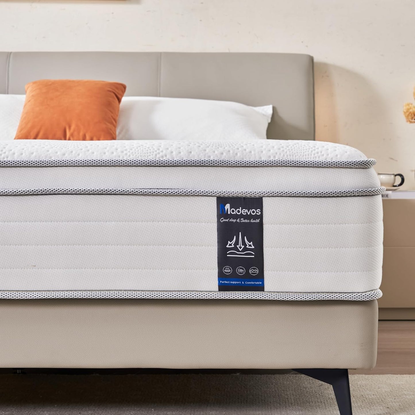 Queen Mattress, 12 Inch Hybrid Mattress in a Box, Memory Foam and Individual Pocket Springs, Soft and Breathable, Soft Feel