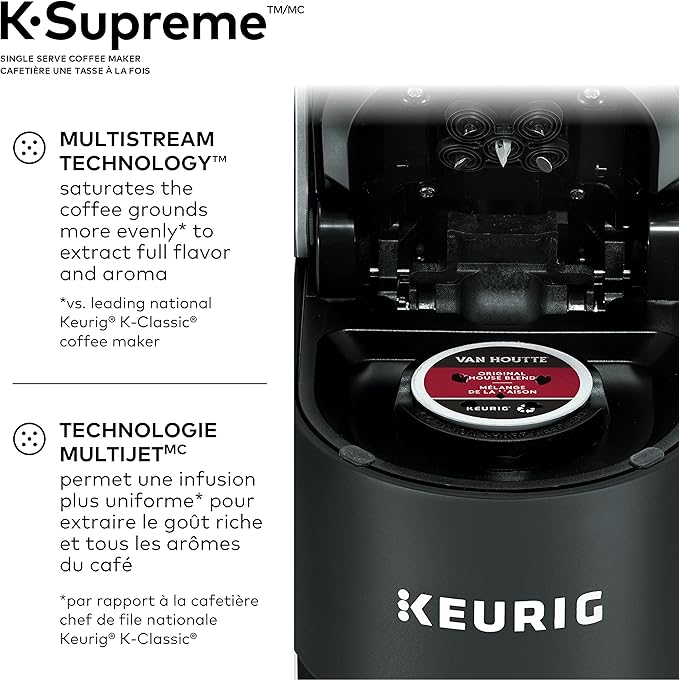 Keurig K-Supreme Coffee Maker, Single Serve K-Cup Pod Coffee Brewer, With MultiStream Technology, 66 Oz Dual-Position Reservoir