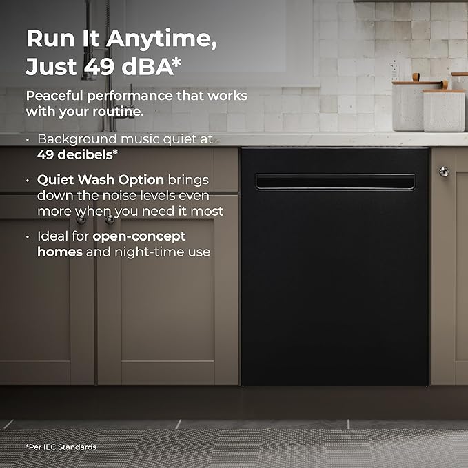 Kenmore 22-14639 24" Built-In Dishwasher - UltraWash Plus, SmartWash, Accela Wash, Sanitize Rinse, TurboDry, and Removable Third Rack - 15 Place Settings - 49 DBA - ENERGY STAR Certified - 24" - Black