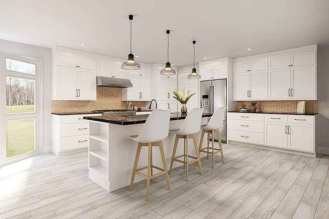 Quicklock RTA (Ready-to-Assemble) 42" Tall Wall Kitchen Cabinets - Shaker Style | 100% Hardwood | Made in America | Soft Close Hardware (Pure White, 12" D x 9" W x 42" H)