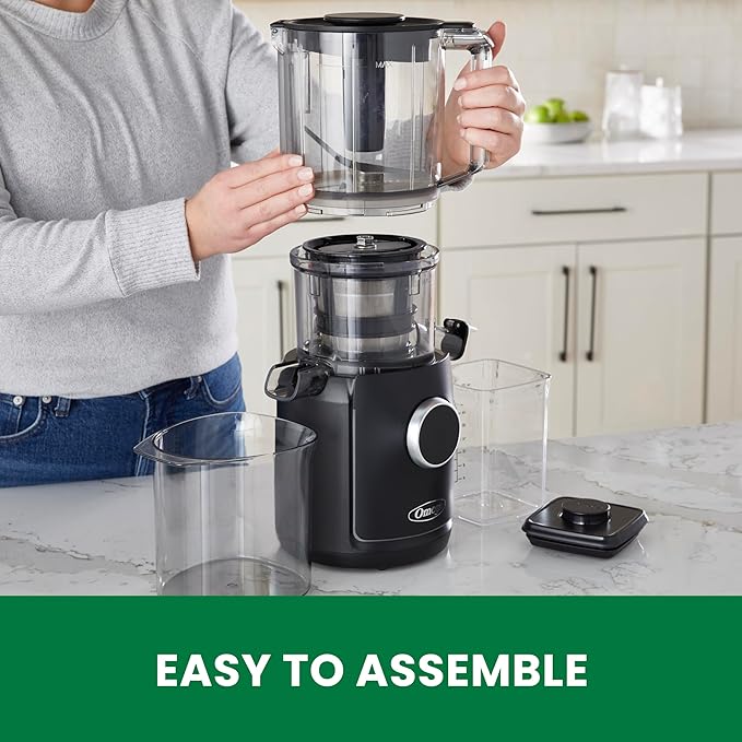 Omega Ultimate Performance Slow Masticating Batch Juicer with Intellidial Technology Cold Press Vegetable and Fruit Juice Extractor with 64-Ounce Hopper and 4 Juice Shot Glasses, 200-Watts, Black