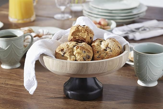 Lenox 2-Tier Serving Tray, French Perle White Two Tiered Tray Stand, Dessert Stands, Tiered Display with Round Plates, Christmas Hosting Essentials, Serving Dishes, Cupcake Stand (White 9-inch Height)