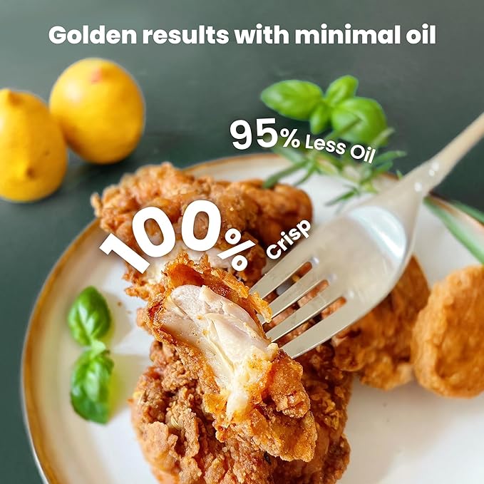 Kismile Glass Air Fryer, Upgraded 5-in-1 Portable Air Fryer with Dual Glass Bowls, 4.7QT & 2.6QT Containers & Lids, Adjustable Temp & Time, Freezer & Dishwasher Safe, Bake, Air Fry, Keep Warm & Crisp