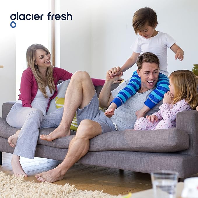 GLACIER FRESH Water Pitcher Filter Replacement for LS Home Dispenser and Pitcher Systems, Reduces Chlorine Taste and Odor, 2 Membrane Micro and 4 Activated Carbon + Ion Exchange Filter