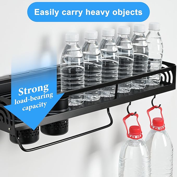 Kitchen Utensils Hanging Rack，19”d Hanging Storage Rack with Hooks, Cutlery Knife Holder for Seasoning,Cookware,Cutlery,Towel