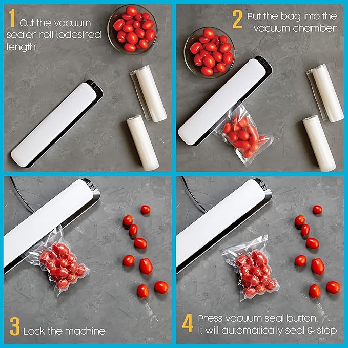 Houseables Vacuum Sealer Bags for Food, Vacuum Seal Bags, Food Saver Rolls 11 Inch, 50FT, 2 Pack, Large, Sealer Rolls, Sous Vide, Vac Airtight Storage, Vaccum Sealed, Store a Meal, Microwave & Freezer