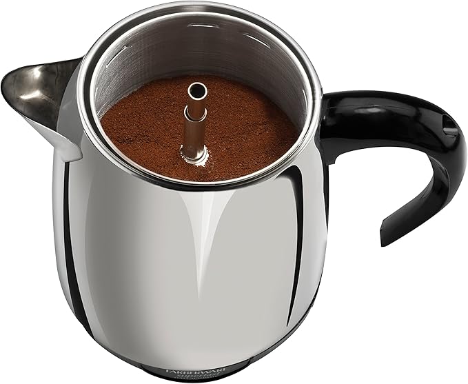 Farberware Electric Coffee Percolator,FCP240,Stainless Steel Basket,Automatic Keep Warm,No-Drip Spout,4 Cup,Black/Silver,(Pack of 6)
